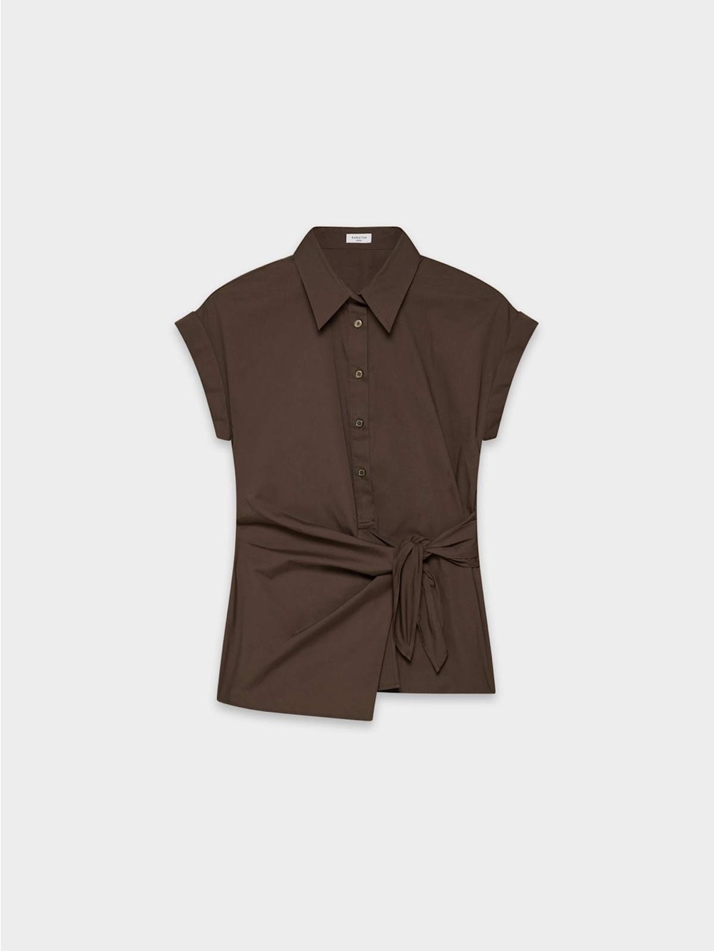 Babaton Blueprint Poplin Shirt S rich mocha brown